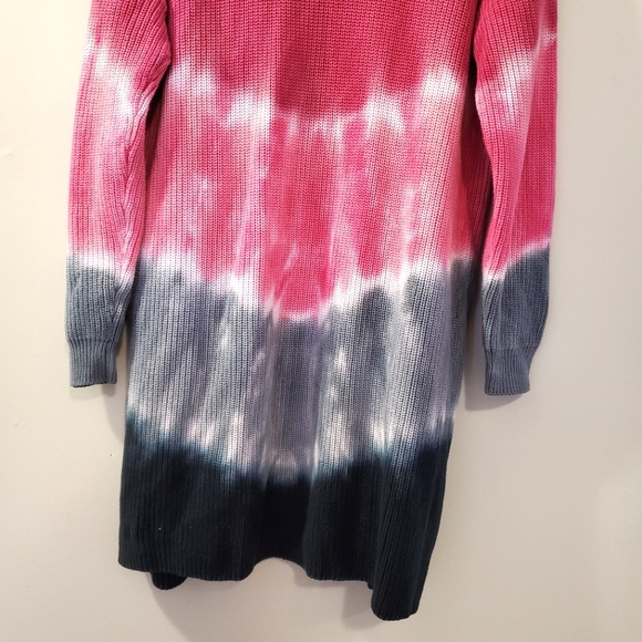525 America (Revolve) - Cotton Ombre Tie Dye Style Open Front Cardigan - Size L - Picture 7 of 9